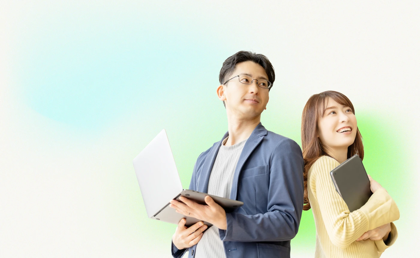 中途採用支援を表現する人物